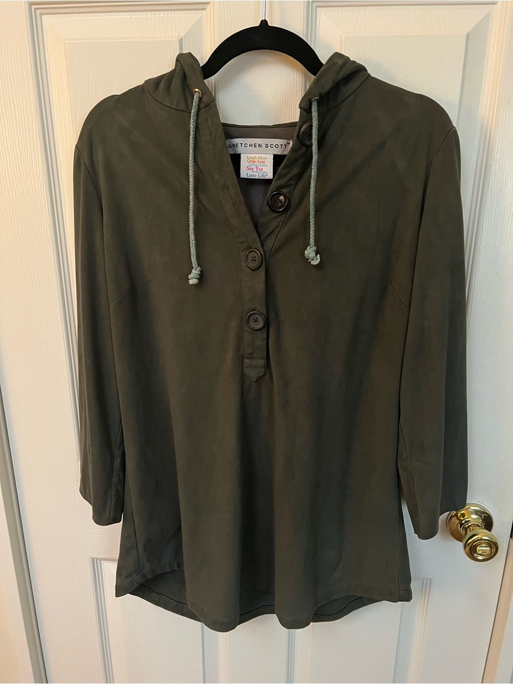 Gretchen Scott Designs Olive Hooded Button-Front Jacket